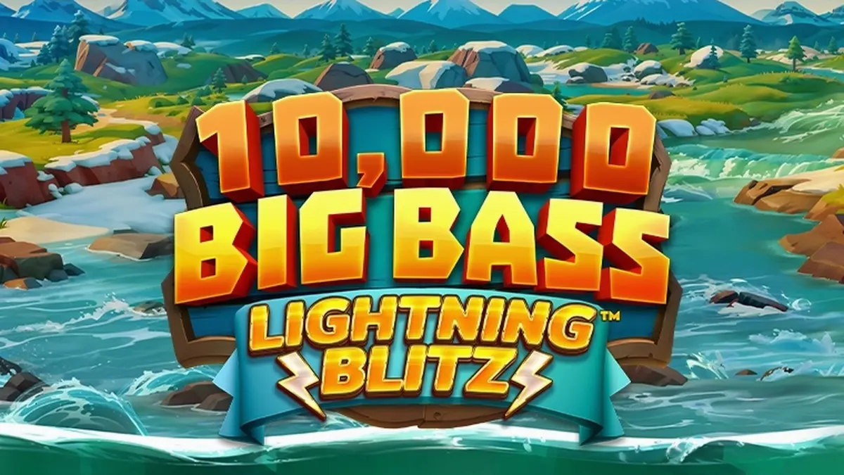 Tampilan layar permainan slot 10,000 Big Bass Lightning Blitz pada perangkat seluler